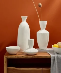 Bizzotto Vasi>VASO STRIPED BIANCO H47