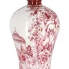 Bizzotto Vasi>VASO ZHEN BOMB ROSSO BIANCO ORO H32