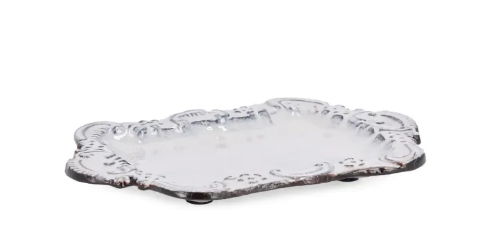 Bizzotto Vassoi E Centro Tavola>VASSOIO DEC HIKARI ANTIQUE WHI 18,5X12,5