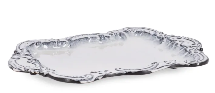 Bizzotto Vassoi E Centro Tavola>VASSOIO DEC HIKARI ANTIQUE WHITE 26,5X18