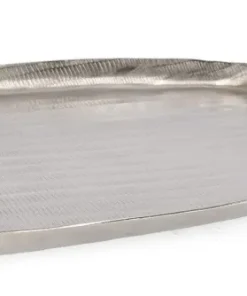 Bizzotto Coprivasi>VASSOIO DECORATIVO CHISEL ARGENTO 38X34