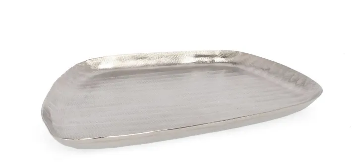 Bizzotto Coprivasi>VASSOIO DECORATIVO CHISEL ARGENTO 30X28
